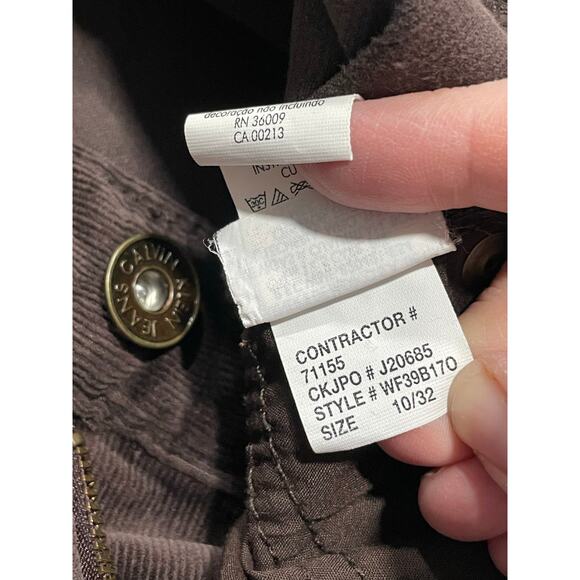 Calvin Klein Corduroy Pants Boot Cut Mid Rise Womens Sz 10 aka 32 WF39B170 Brown - Picture 12 of 12